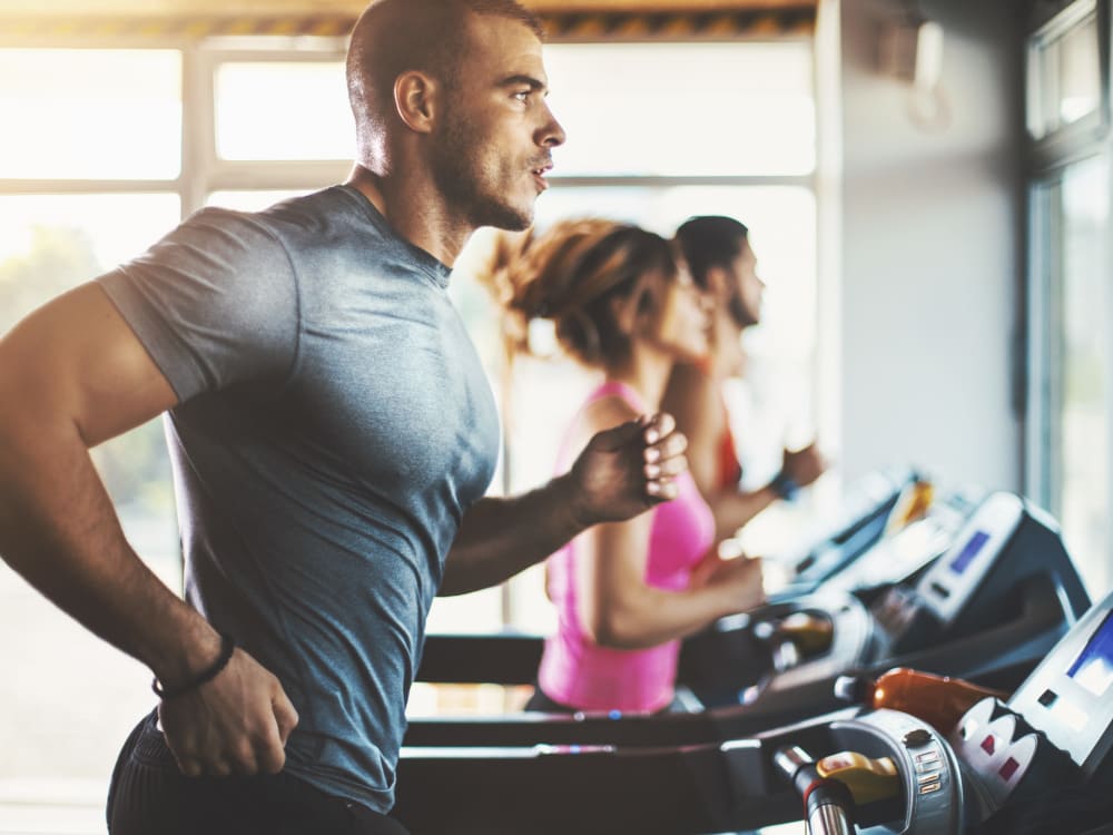 Man running on a treadmill at The Palms on Scottsdale in Tempe, Arizona