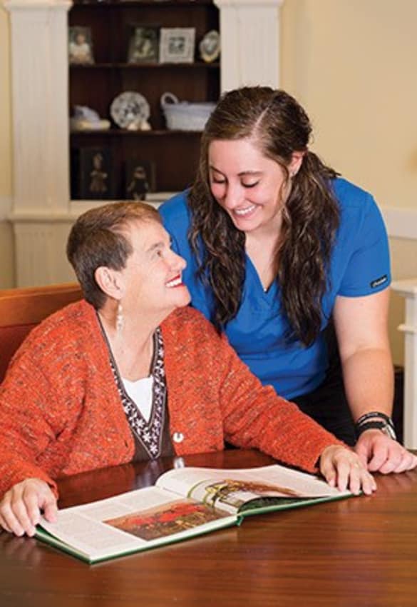 Anson Senior Living resident reading in Zionsville, Indiana