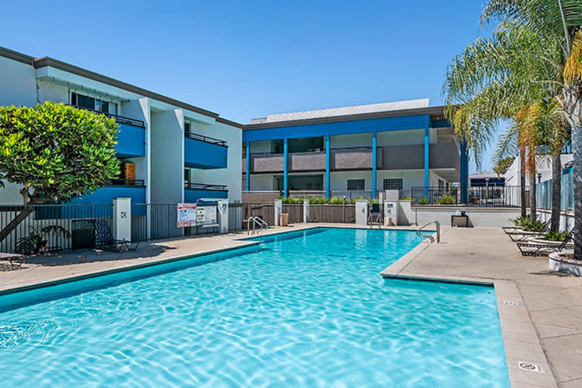 Swimming pool at Ariel Court, Los Angeles, California