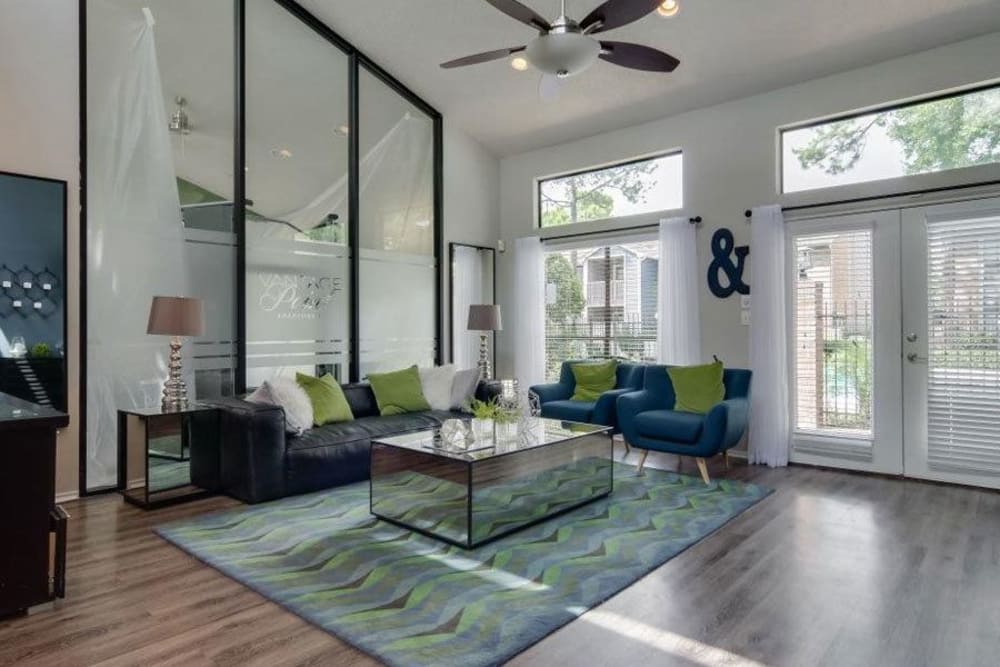 Clubhouse area where residents can relax and hang out with friends at Vantage Point in Houston, Texas
