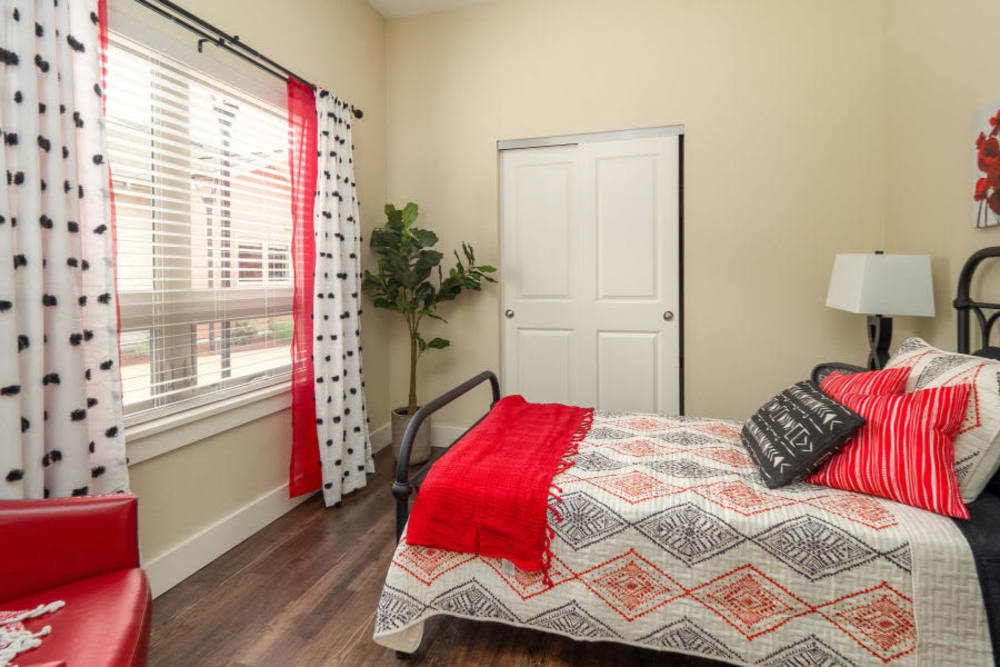 A bedroom at The Landing a Senior Living Community in Roseburg, Oregon. 