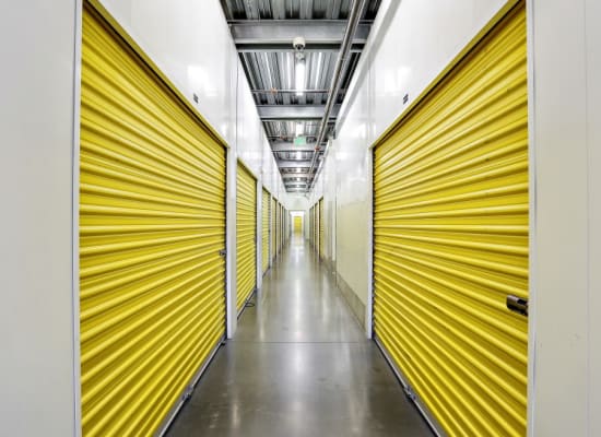 Clean hallways through self storage units at A-1 Self Storage in Bell Gardens, California