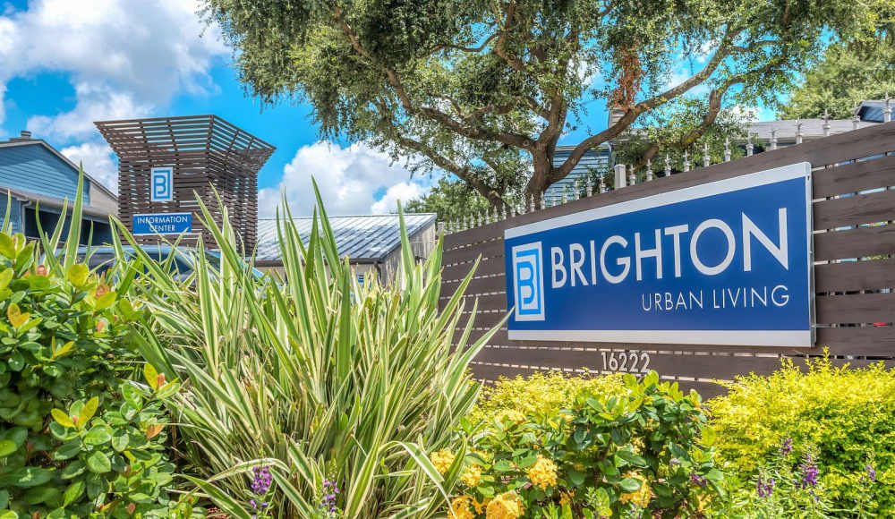 Signage of The Brighton in Houston, Texas