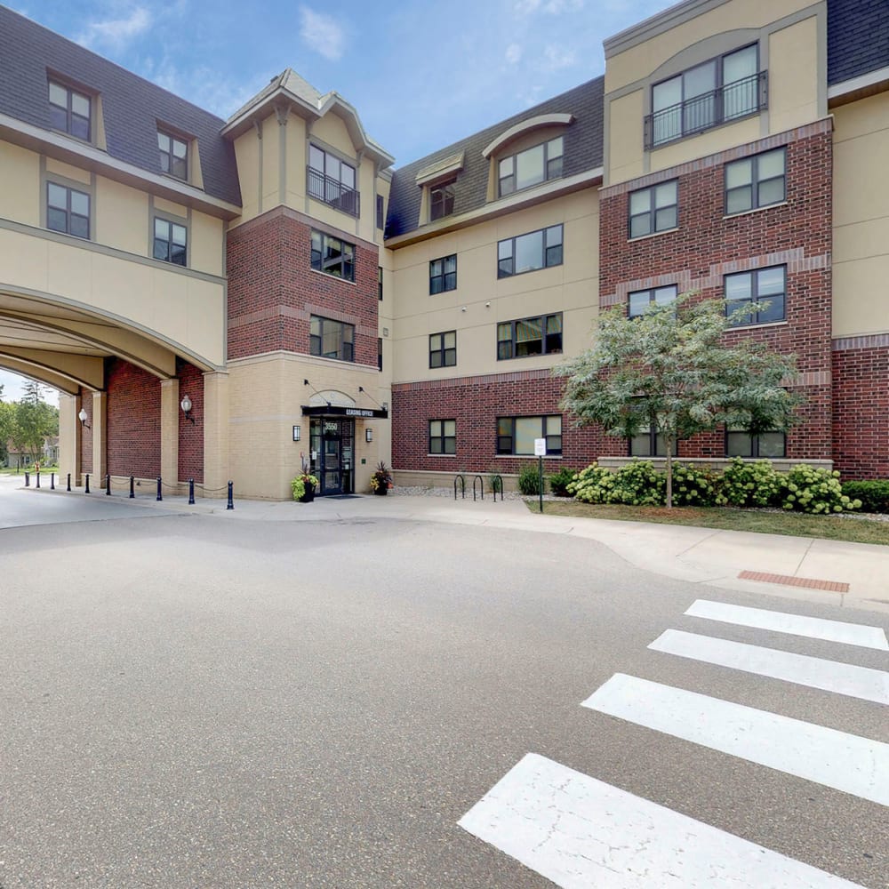 Archway over the city street at the entrance to our community's neighborhood at Oaks Station Place in Minneapolis, Minnesota