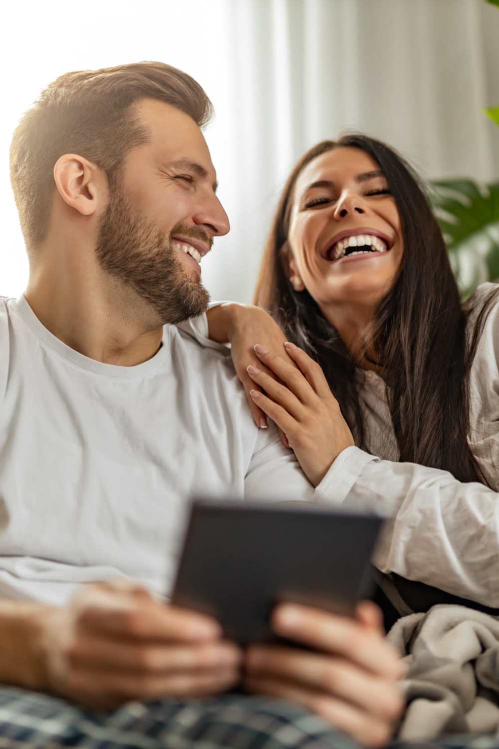 Happy couple in their home at 300 Optimist Park in Charlotte, North Carolina