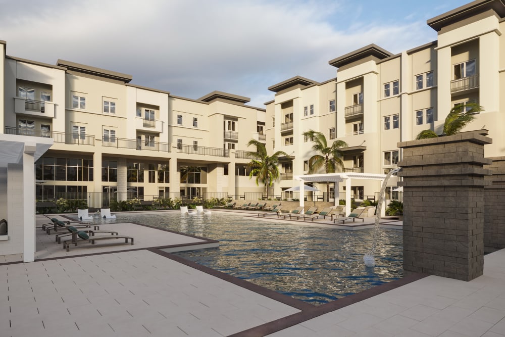 Rendering of the swimming pool at The District at Chandler in Chandler, Arizona