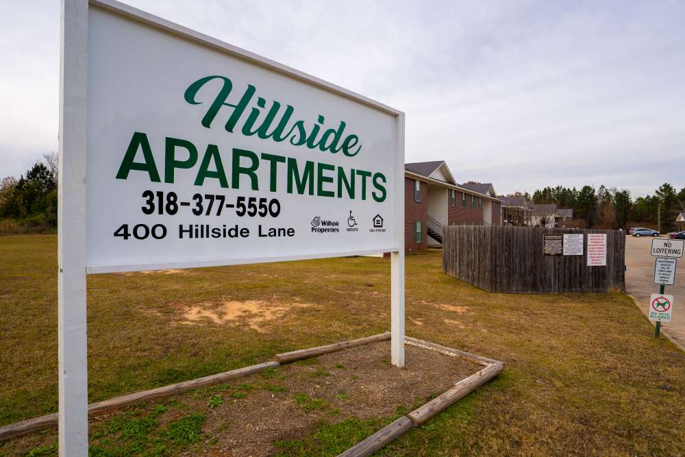 Entrance board at Hillside in Minden. LA