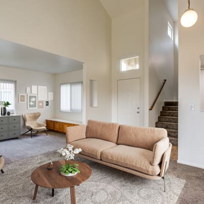 A furnished living room at Reagan Park in Lemoore, California