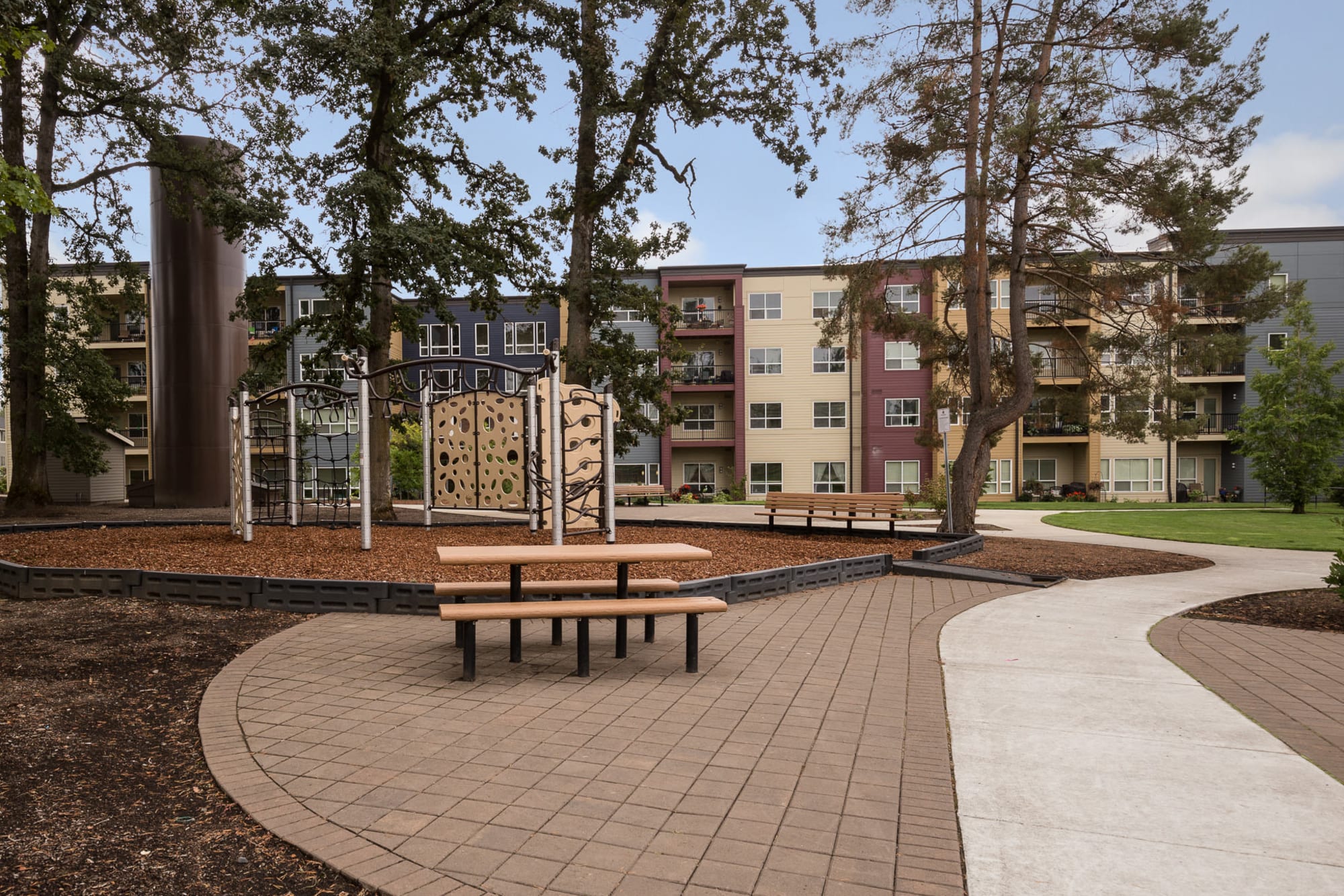 Children's playground in the park-like setting of Terrene at the Grove in Wilsonville, Oregon
