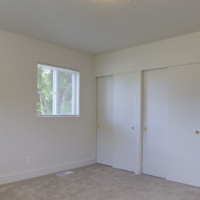 Ample closet space in bedroom at Clarkdale in Joint Base Lewis McChord, Washington