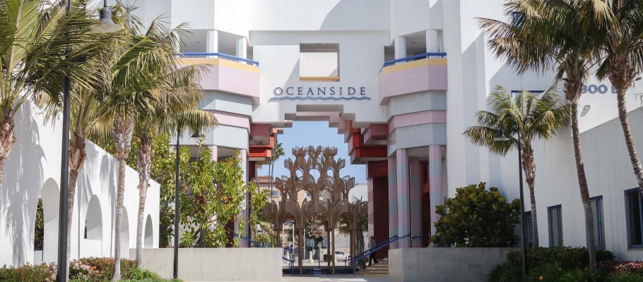 Welcome sign in Oceanside, California
