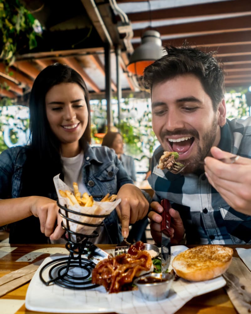 Resident couple getting a bite to eat near Midwest City Depot in Midwest City, Oklahoma