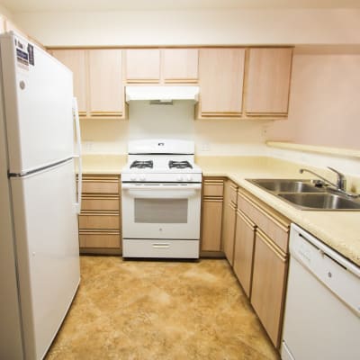 A kitchen with a dishwasher at Chollas Heights in San Diego, California