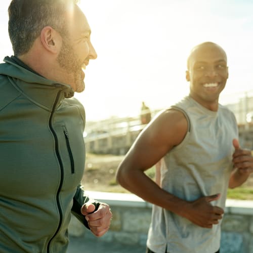 Residents on a run in Hillsboro, Oregon near The Quarry