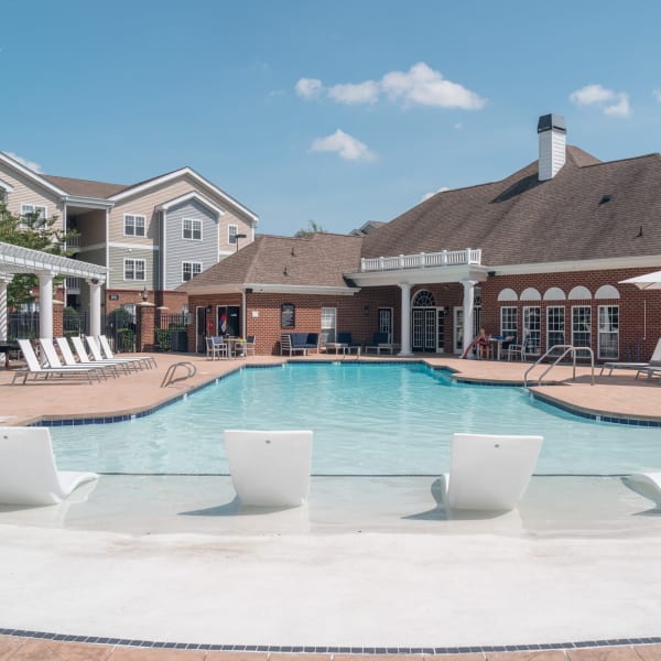 Resort-style pool at Meridian Parkside, Newport News, Virginia