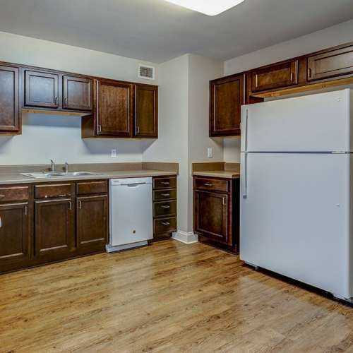 Well-equipped kitchen of townhome at Stanton Oaks in Atlanta, Georgia