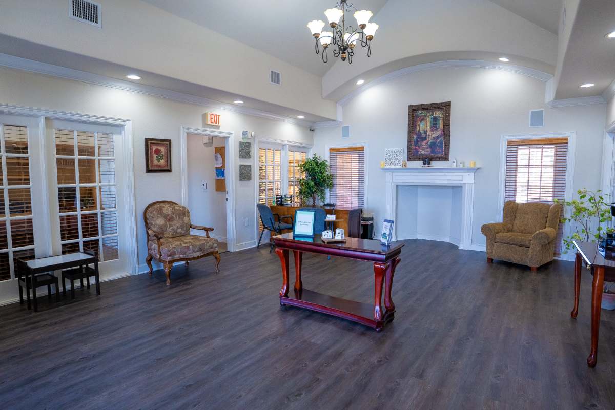 Community clubhouse at Timber Village in Marshall, Texas