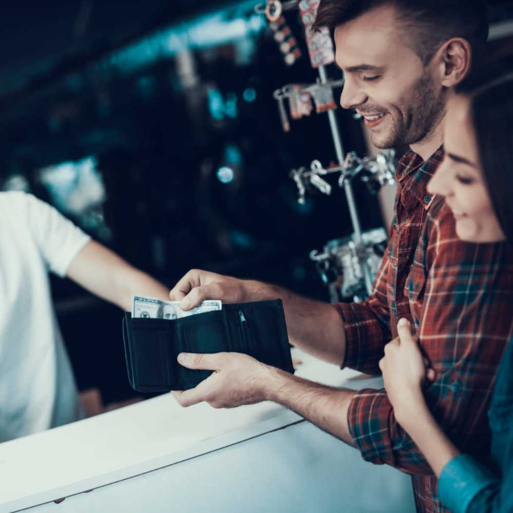 Residents paying bill after the shopping near Wellshire Apartments in Denver, Colorado