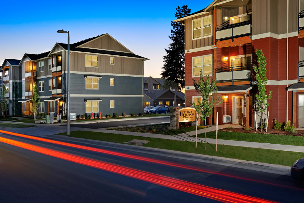 Exterior at Heritage Meadow Apartments in Eugene, Oregon