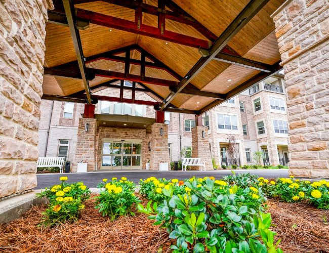 Outdoor common areas at Harmony at Waldorf in Waldorf, Maryland