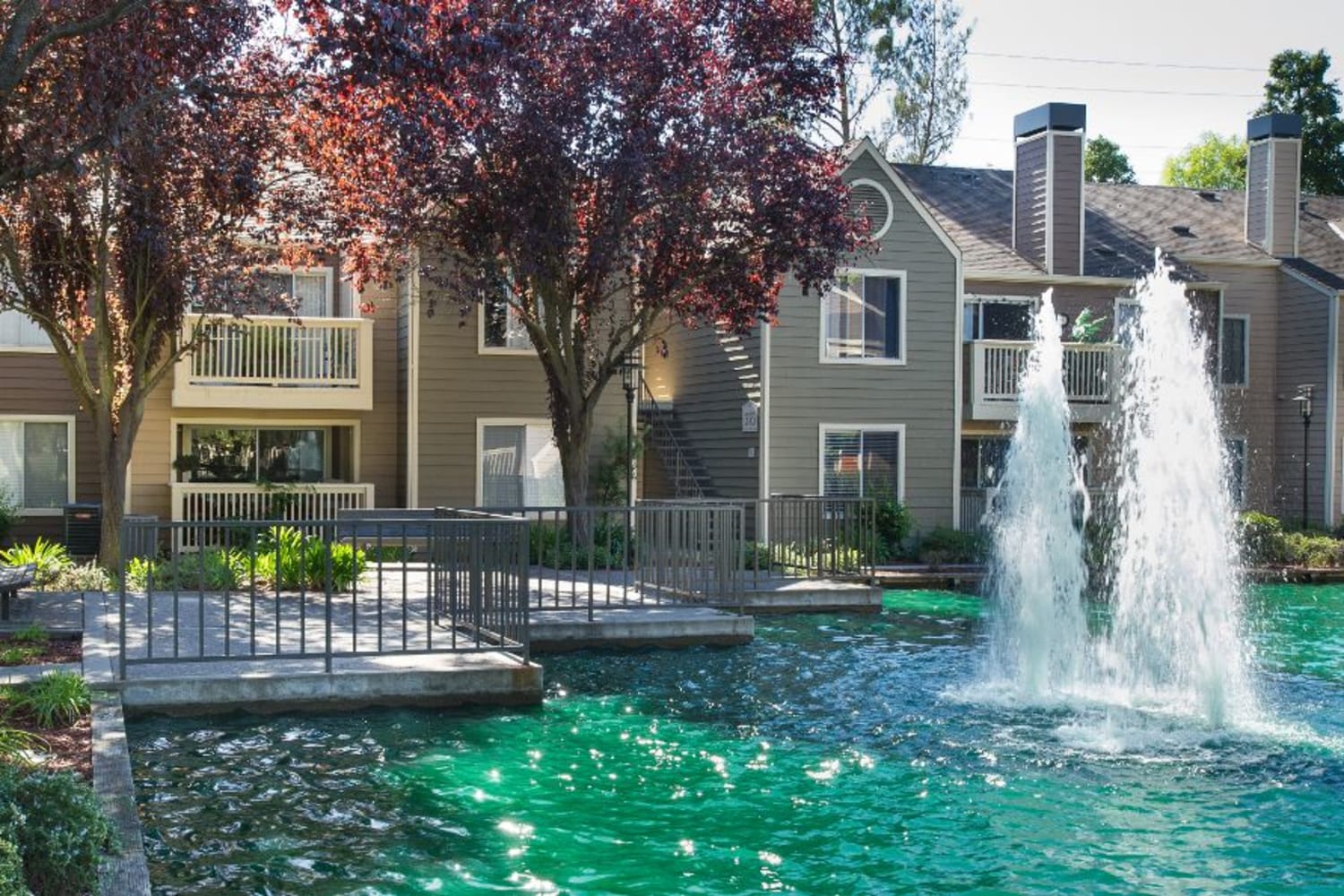 Enjoy walks around the beautiful grounds at Bridges at San Ramon in San Ramon, California