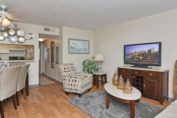 Spacious living room and dining area at The Pearl at Spring Creek