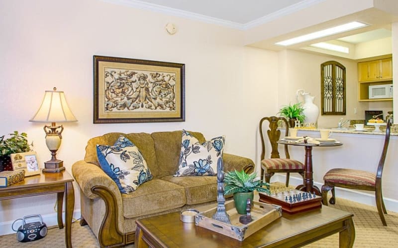 Living room model at Grand Villa of St. Petersburg in St. Petersburg, Florida