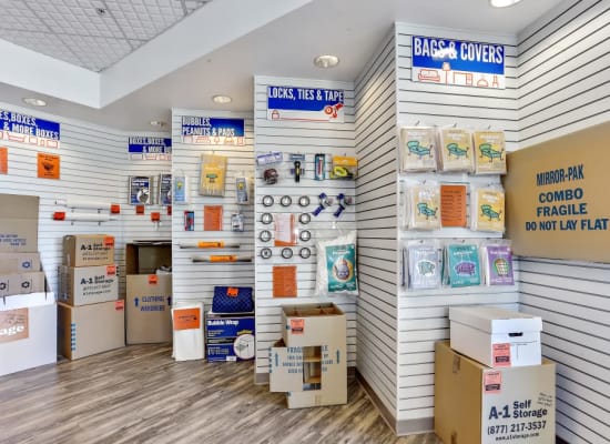 A variety of box sizes available at A-1 Self Storage in Paramount, California