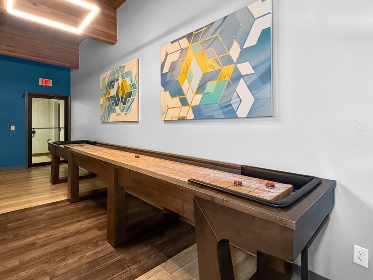 Shuffleboard at Equinox Apartments in Saint Anthony, Minnesota