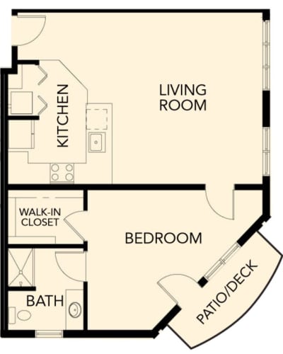 Independent Living one bedroom suite II at The Palisades at Broadmoor Park in Colorado Springs, Colorado