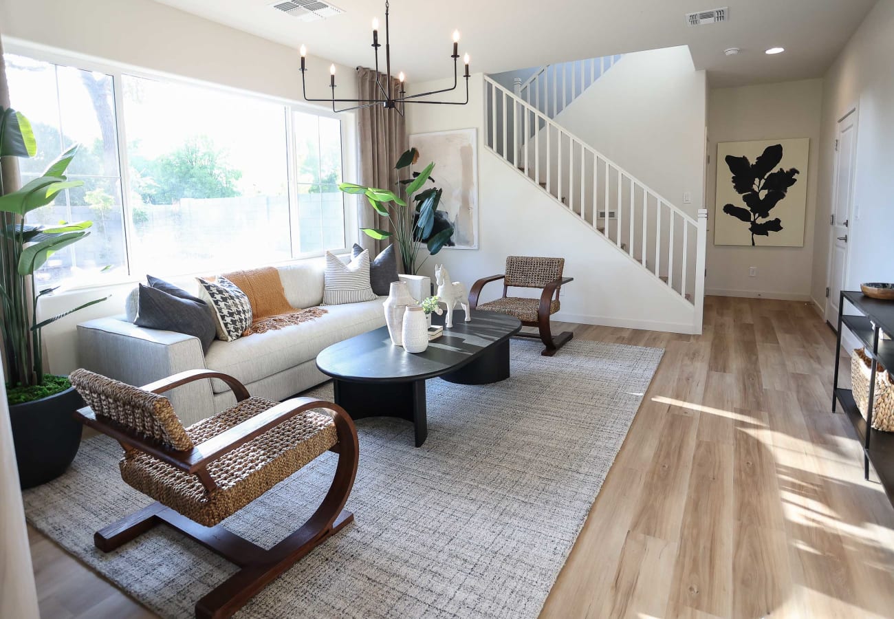 Rendering home living room at The Bower Maryland in Phoenix, Arizona