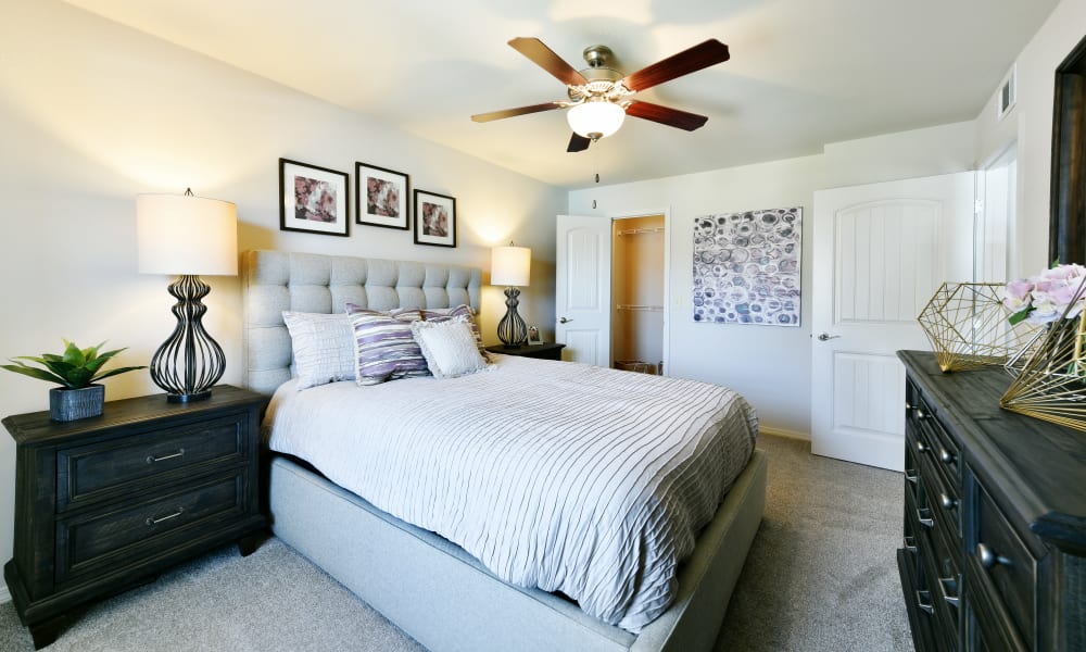 Bedroom at Cottages at Abbey Glen Apartments in Lubbock, Texas
