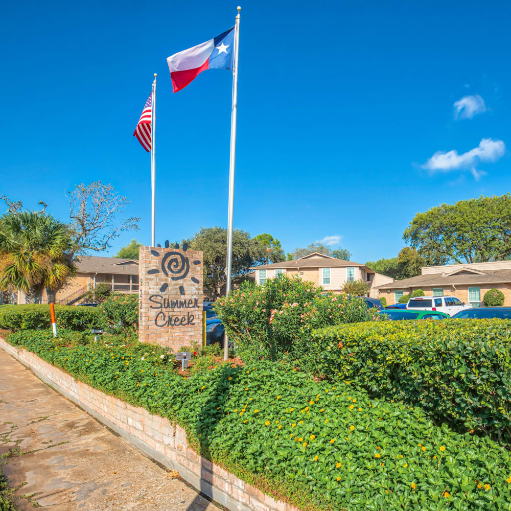 Entrance to Summer Creek Apartments in Houston, Texas