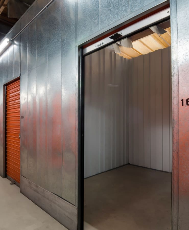 Indoor self storage units at StorQuest Self Storage in Canoga Park, California