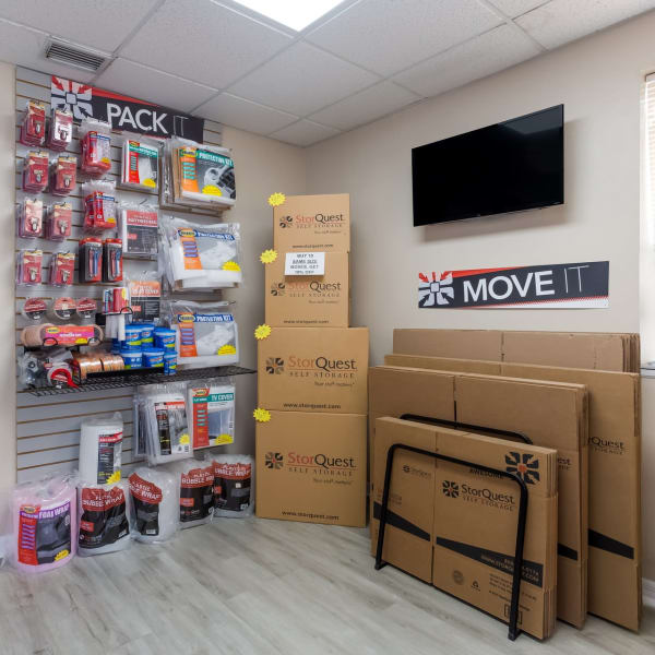 Packing supplies available at StorQuest Self Storage in Tampa, Florida