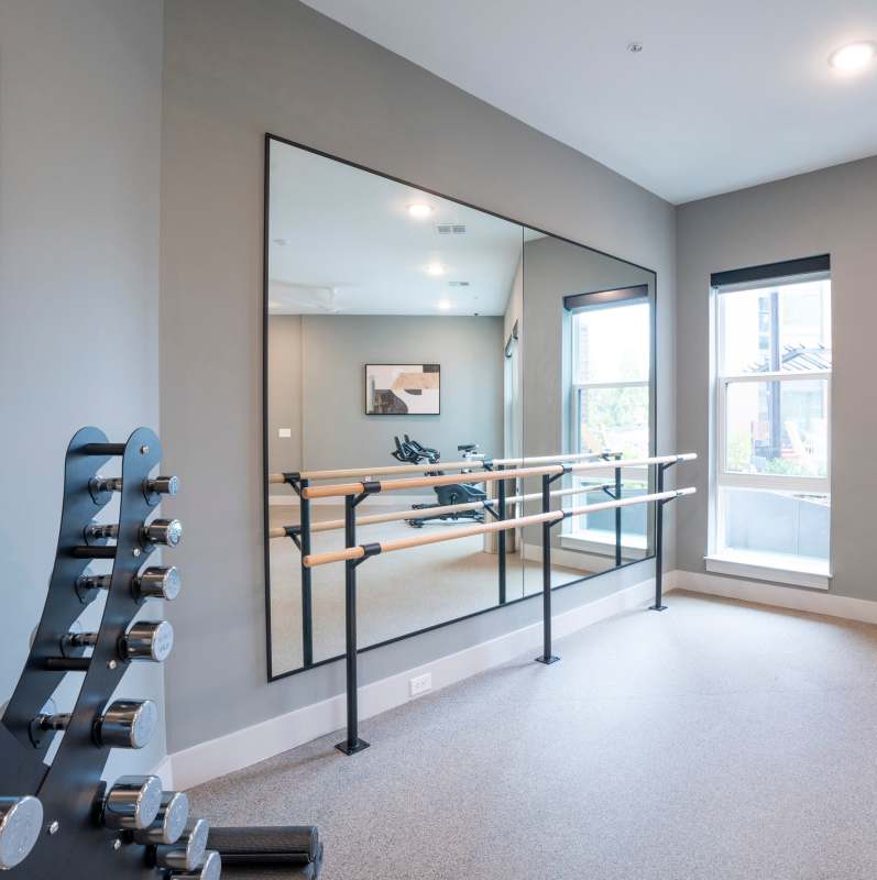 Learn more about the fitness center and other amenities at Terrazzo in Durham, North Carolina