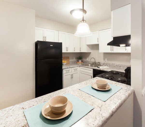 Beautiful, bright kitchen at Normandy Apartments in Chattanooga, Tennessee