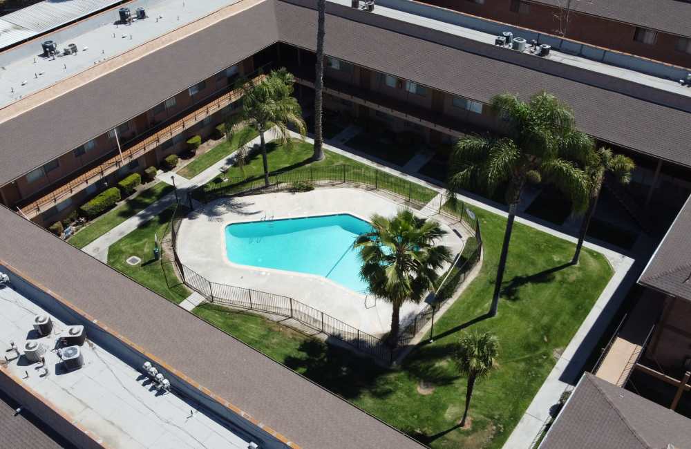 Swimming pool at Terrace Oak in Colton, California