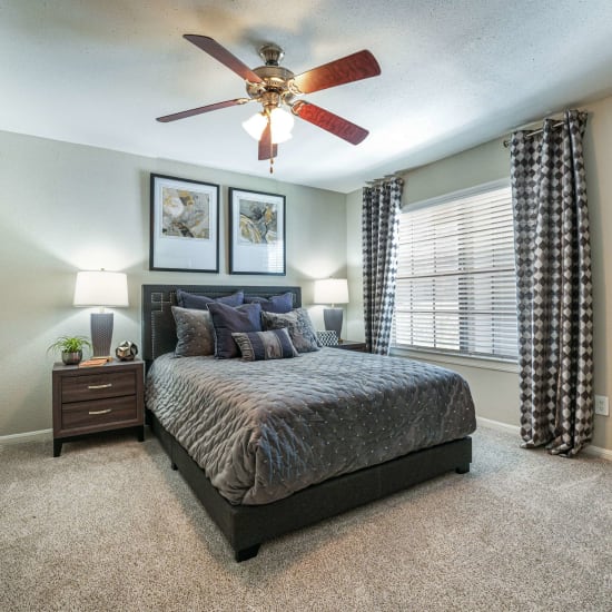 New apartment bedroom at The Madison on the Lake in Houston, Texas