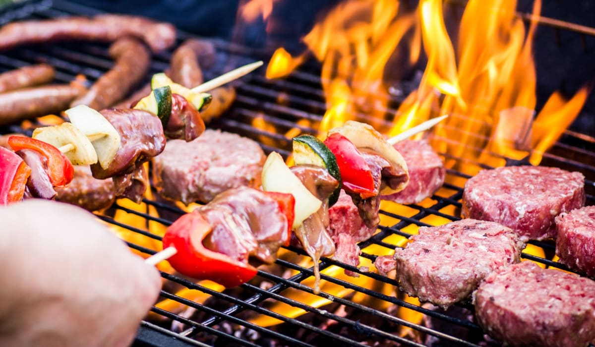 Resident grilling at Siena Villas Apartments in Elk Grove, California