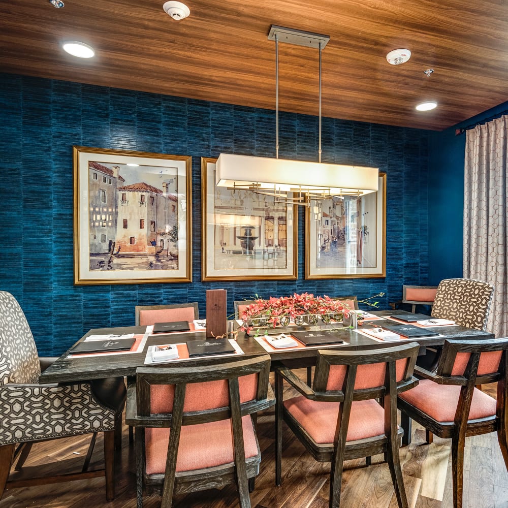 Private dining room at Anthology of Clayton View in Saint Louis, Missouri