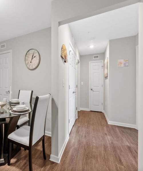 Dining area with LVT flooring at Rooney Ridge in Roanoke Rapids, North Carolina