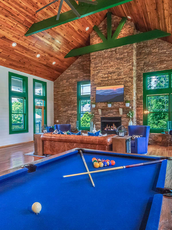 Clubhouse with billiard table at Audubon Place in Arden, North Carolina
