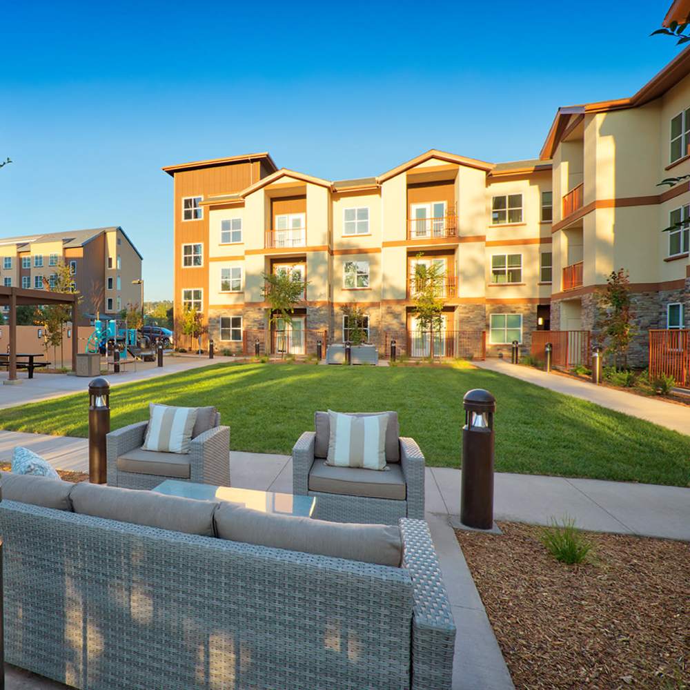 Exterior of the apartments at Citrine Apartments in Healdsburg, California