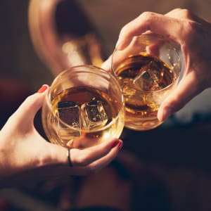 Friends raising a toast to the good life at Stewards Crossing Apartments in Lawrenceville, New Jersey