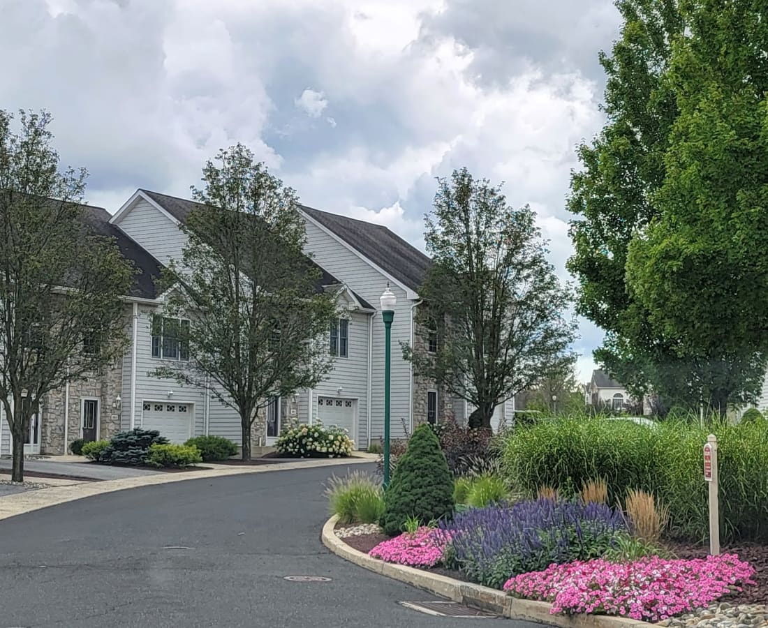 Entry driveway at Springhouse Townhomes in Allentown, Pennsylvania