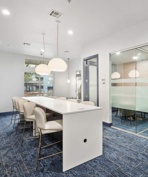 Business center at Mosaic at Mueller in Austin, Texas