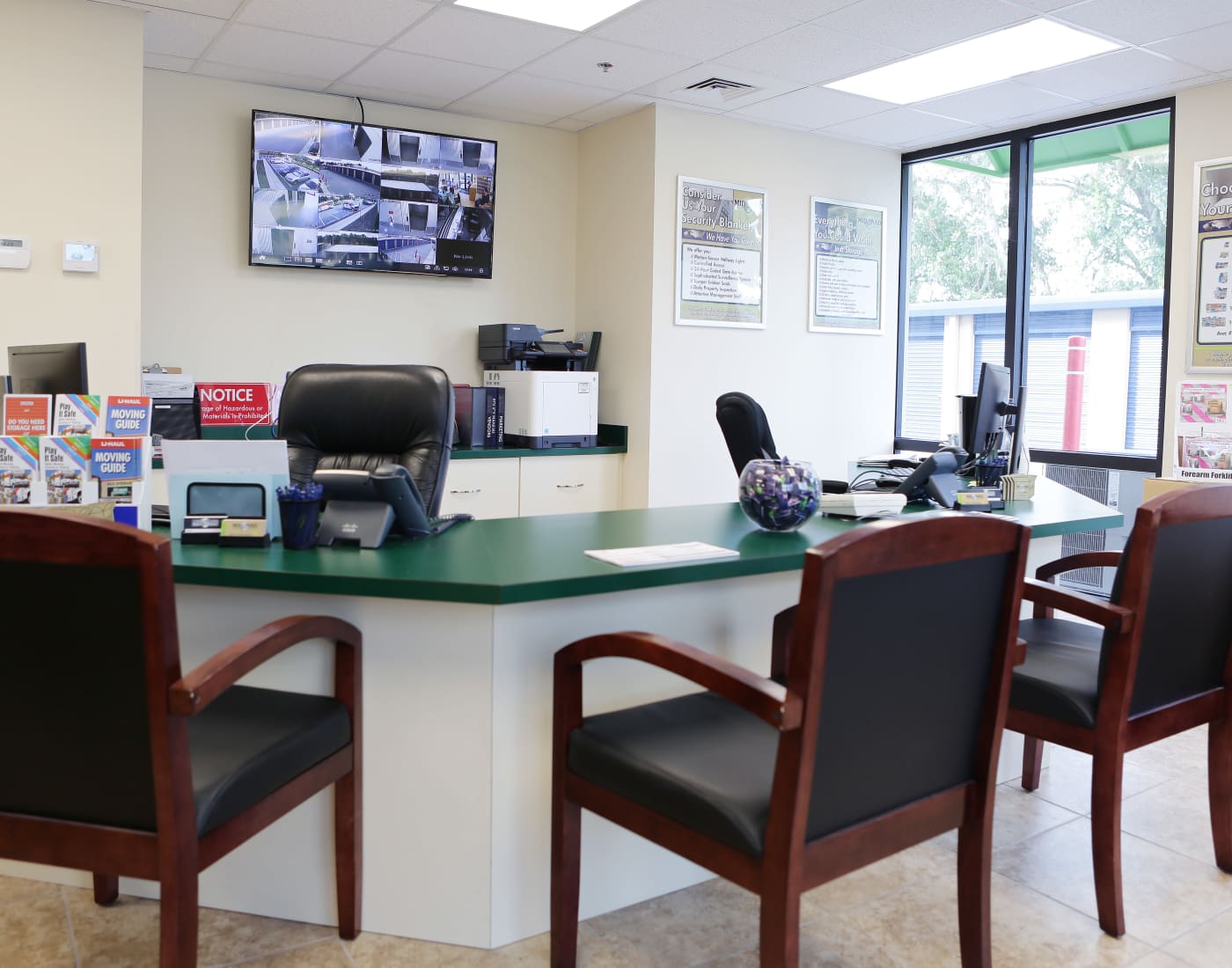 Leasing office at Midgard Self Storage in Bradenton, Florida