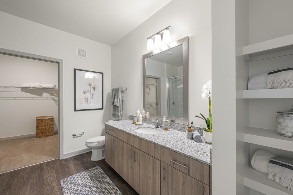 Modern bathroom at The Massell in Cartersville, Georgia