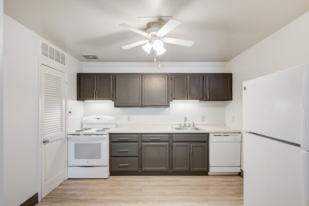 Spacious galley style kitchen at Rochester Highlands in Rochester, New York